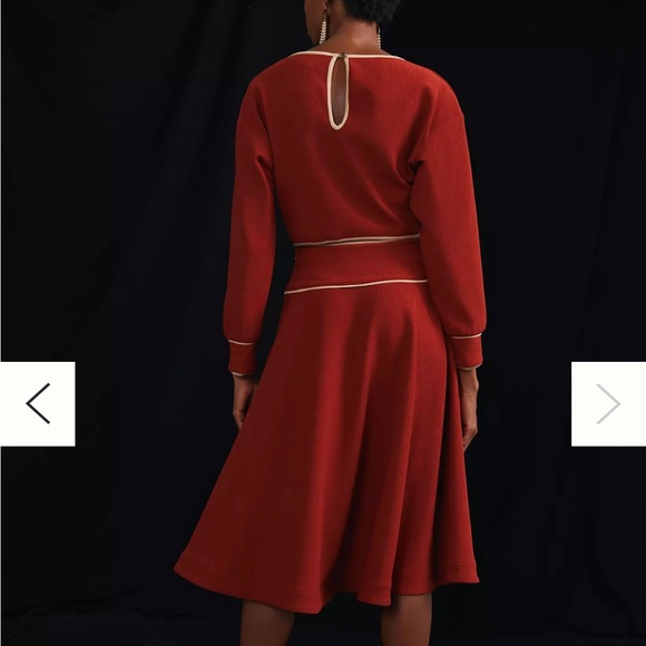 Anthropologie Maeve Contrast Red Skirt Set - Picture 3 of 10